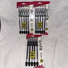 NIP Pentel R.S.V.P. Fine 0.7mm Ballpoint Pens Black Ink Set Of 3 Pks 5 per pk 