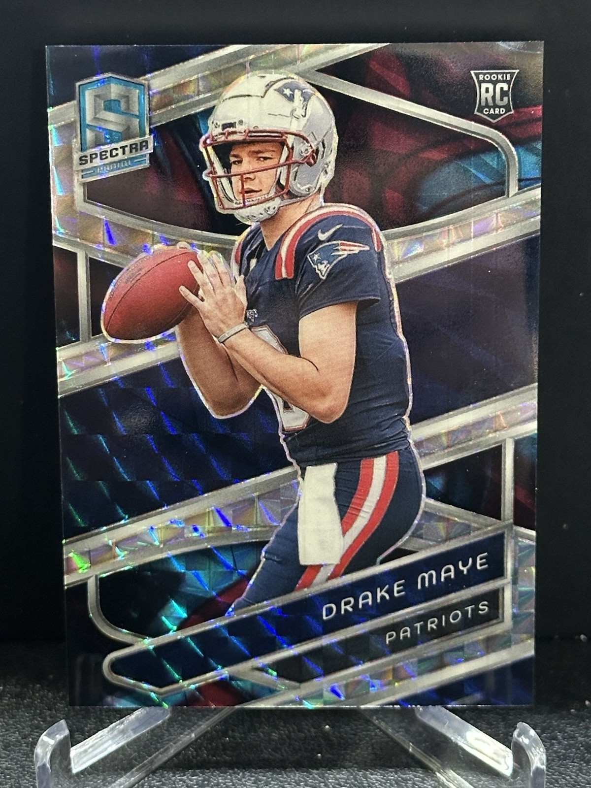 DRAKE MAYE 2024 Panini Spectra #3 RC Interstellar Prizm /60 Patriots Rookie QB!