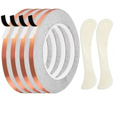 7/32 Inch Black Lined Copper Foil Tape for Stained Glass and Crafts, 4 Rolls ...