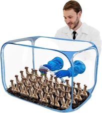 Mushroom Still Air Box 35.5x23.5x23.5 inches, Collapsible Mushroom Grow Bags,...