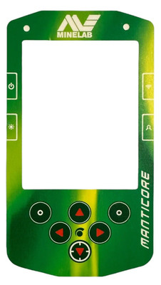 Minelab Manticore vinyl keypad sticker Green Lightning, English Language