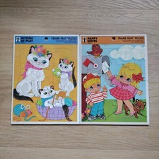 Rainbow Works Tray Puzzles VTG 1973 Happy Notes 75910-2 Kittens at Play 75910-4