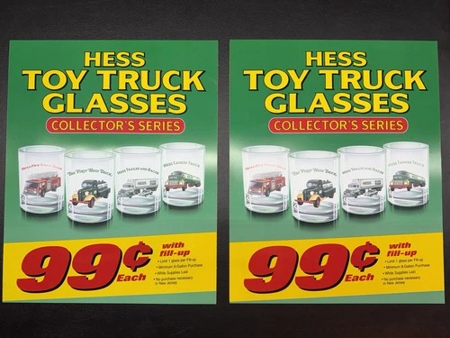 Vintage Hess Toy Truck Glasses Vinyl Un-used Store Display Sign (2)