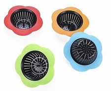 4.5" Silicone Sink Drain Strainer 4 Pack Flower Shaped Drain Filter For Kitchen