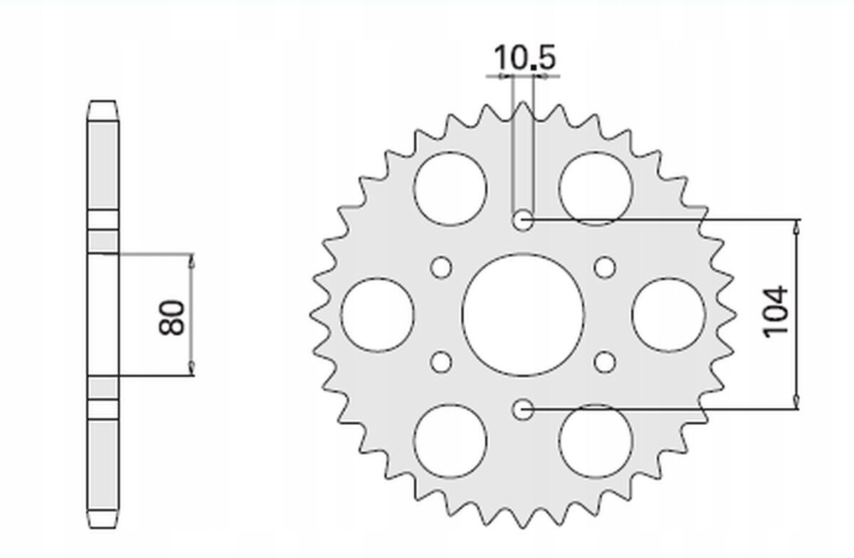 Pignon arrière CHT 501 acier 38 dents haute résistance Kawasaki GPZ750