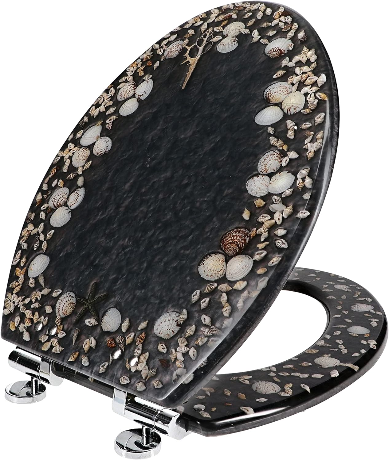 Home+Solutions Deluxe Resin Maui Decorative Elongated Toilet Seat - Coastal Deco