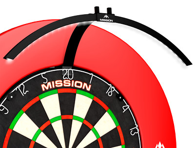 Mission Darts TOR270 Torus 270 Dartbord LED-verlichtingssysteem met gemakkelijke toegangsruimte voor onbeperkt spelen, zandgestraald zwart (metallic rood, USB
