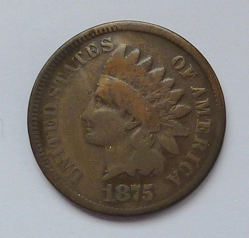 1875 U.S. INDIAN HEAD PENNY - VERY GOOD CONDITION