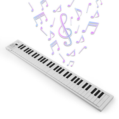 61-Key Foldable Digital Electronic Piano Keyboard LED Display Rechargeable V3A3