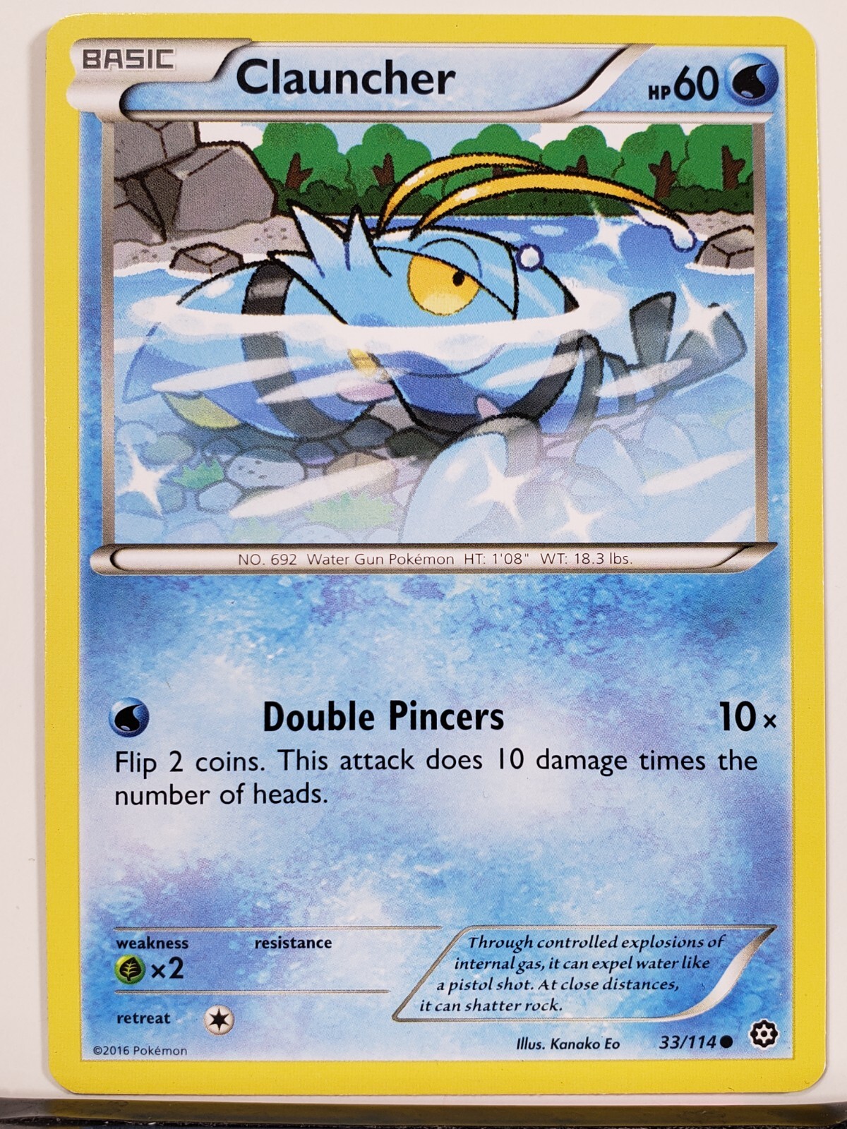 Clauncher 33/114 - VLP / NM - XY Steam Siege Pokemon Card - Kanako Eo