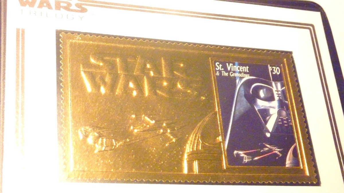 スターウォーズ　Trilogy 24k Gold Collectibles Star Wars trilogy 24K gold collectibles commemorative card