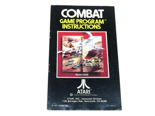 Combat (Atari 2600, 1977) By Atari (Cartridge & Manual) NTSC - Picture 3 of 10