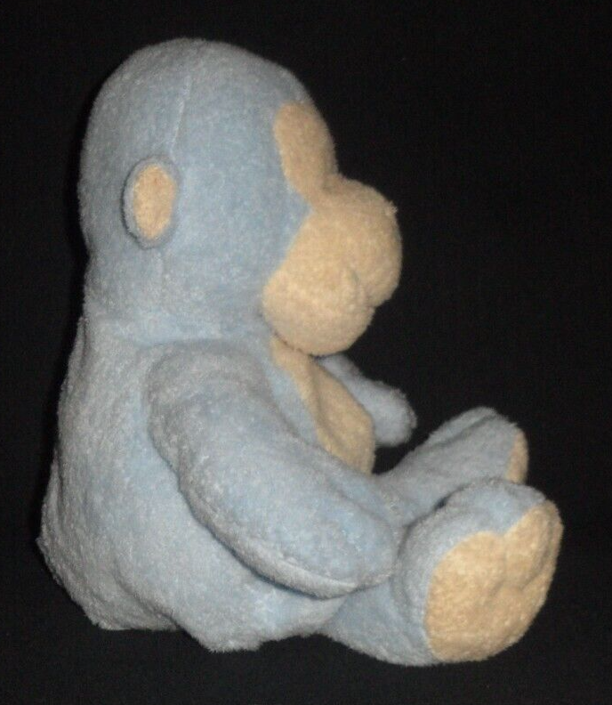 Ty Pluffies Baby Dangles Blue Monkey Plush Tylux Sewn Eyes 2007