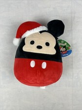 2022 SQUISHMALLOWS 10" Disney Mickey Mouse with Santa Hat Plush Squishy NWT