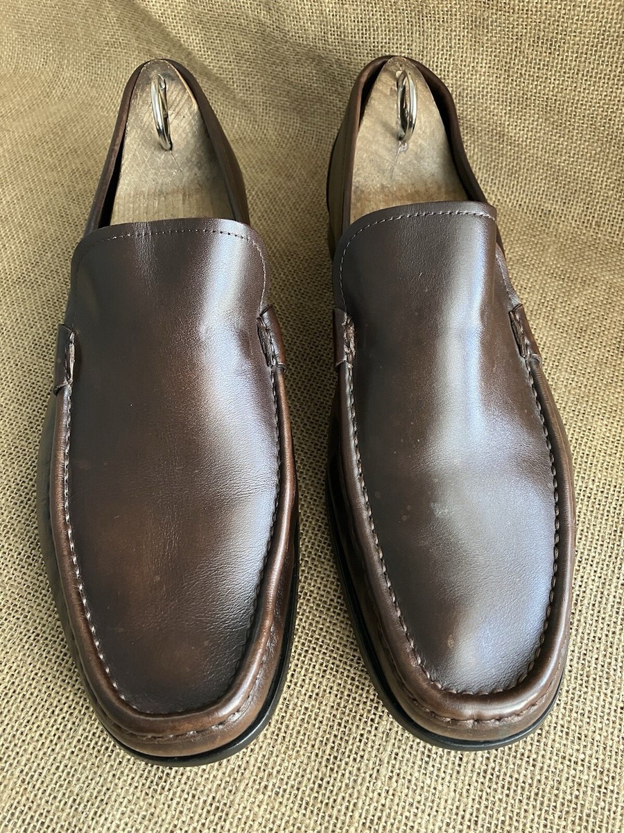 SALVATORE FERRAGAMO Mens Brown Leather Slip On Loafers Size  display picture 2