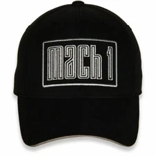 MACH 1 Mustang Logo Black Hat * Great Quality Cap Ships Worldwide & FREE to USA!