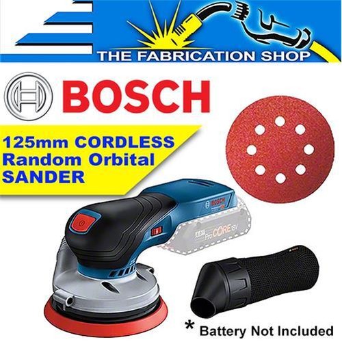 BOSCH 5" 125mm Cordless Random Orbital Sander, Dust Bag, Brushless GEX