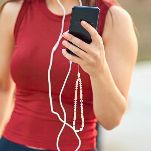 2 szt. Łańcuszek na telefon komórkowy Perły Smycz do telefonu komórkowego Bransoletka na telefon komórkowy - Zdjęcie 2 z 12