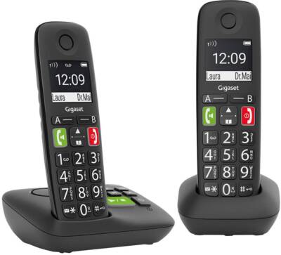 Gigaset E290A Duo schwarz Großtastentelefon,Anrufbeantworter,Verstärker B-Ware