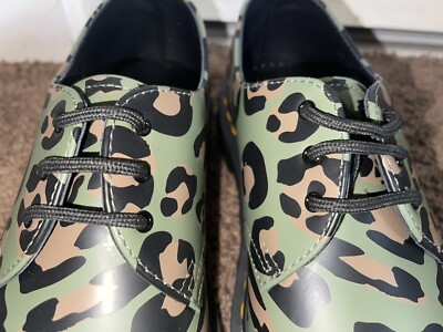 Dr Doc Martens 1461 Leopard Smooth Green Brown Boots Shoes Men\'s 9 Ladies 10 s-l400.jpg main image 2