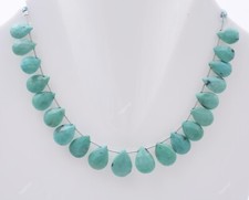Pear Smooth 9.2X12.7 mm to 11.6X16.5 mm Beads Natural Blue Turquoise Strands 8"