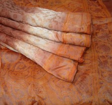 BVH WEARABLE PURE SILK Vintage Sari 5yds 21JUL608 X03 E769 Brown Orange ABCKB
