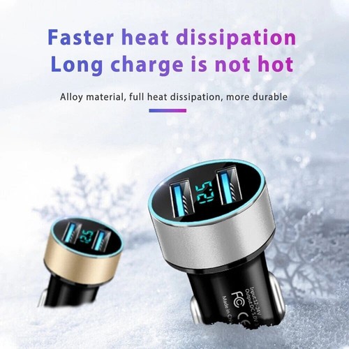 Dual USB Car Phone Charger Socket 12V Cigarette Lighter Power Adapter Plug Black - 第 19/24 張圖片