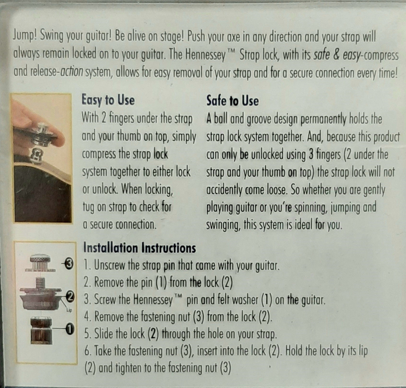 Hennessey Universal Guitar / Bass Strap Locks, Gold eBay