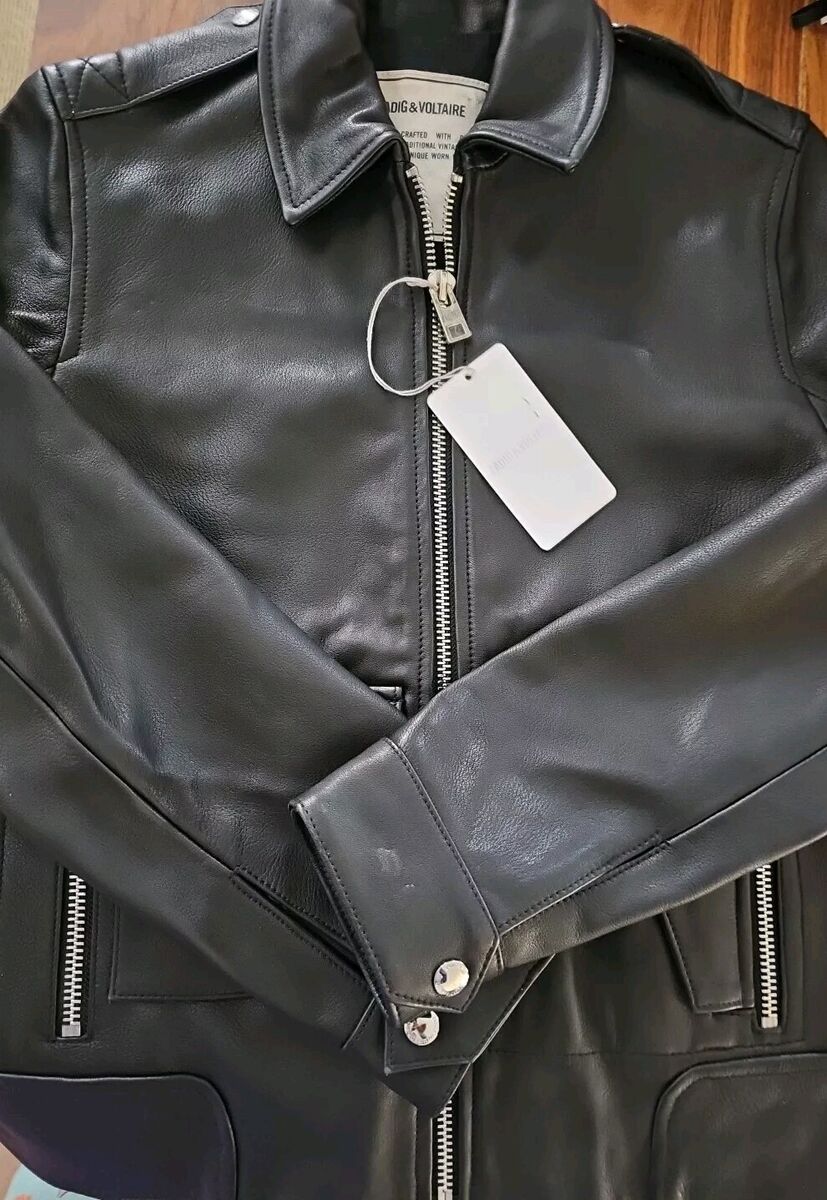 Zadig & Voltaire Lazy Cuir Lisse Black leather motorcycle Zadig & Voltaire Lazy Cuir Lisse Black leather motorcycle