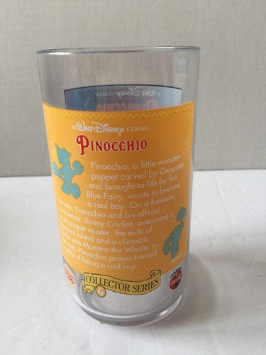 Burger King Walt Disney PINOCCHIO Collector Series Plastic Cup Glass w/Box - Picture 8 of 9