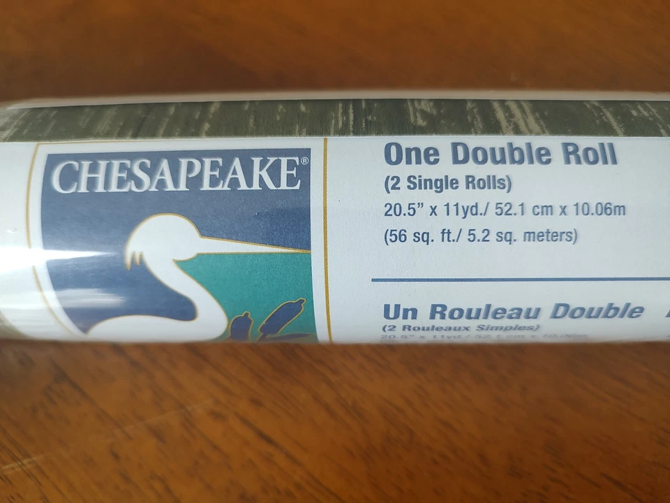 Wallpaper Chesapeake Mapleton Sage Faux Wood Texture Prepasted CTR64222 56 Sq Ft - Image 2 of 4