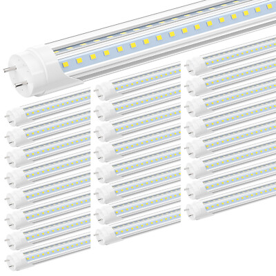 25 Pack T8 4FT LED Tube Light Bulbs 28W G13 Bi-Pin V shape 6500K LED Shop Light