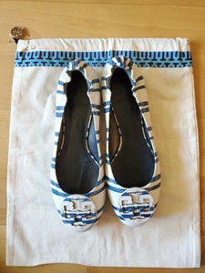 blue tory burch flats