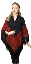 Distinctive embroidered shoulder shawl, crafted, embroidered and decorated