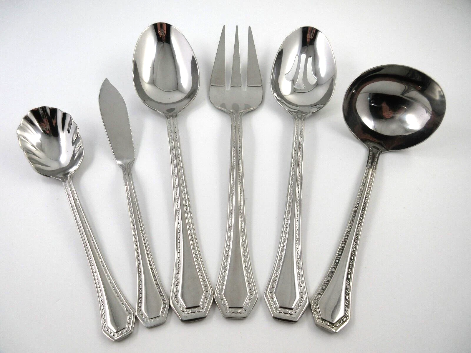 Reed & Barton COPLEY 6 Piece Serving Set Glossy Stainless Steel Flatware