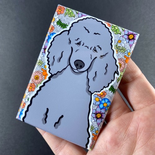 Silver Standard Poodle Magnet Retro Dog Portrait Collectible Kitchen Decor Gift - Picture 12 of 12