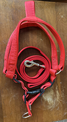Dog 1  Step-In Harness w/1  Leash, Size Large, Color Red