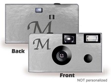 20 Monogram Silver Foil Disposable Cameras-wedding camera/anniversary F60146 
