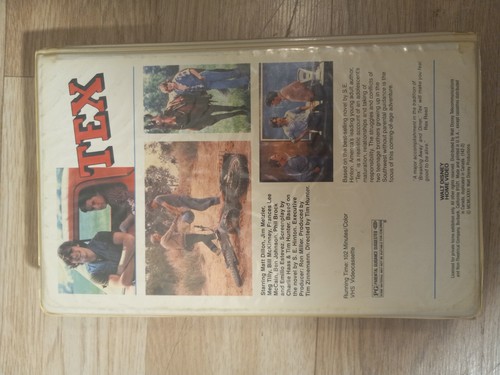 TEX - (VHS, 1982) - WALT DISNEY - MATT DILLON - Picture 13 of 13