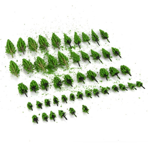 50Pack Trees Model Train Railroad Wargame Diorama Scenery Landscape Green Scale