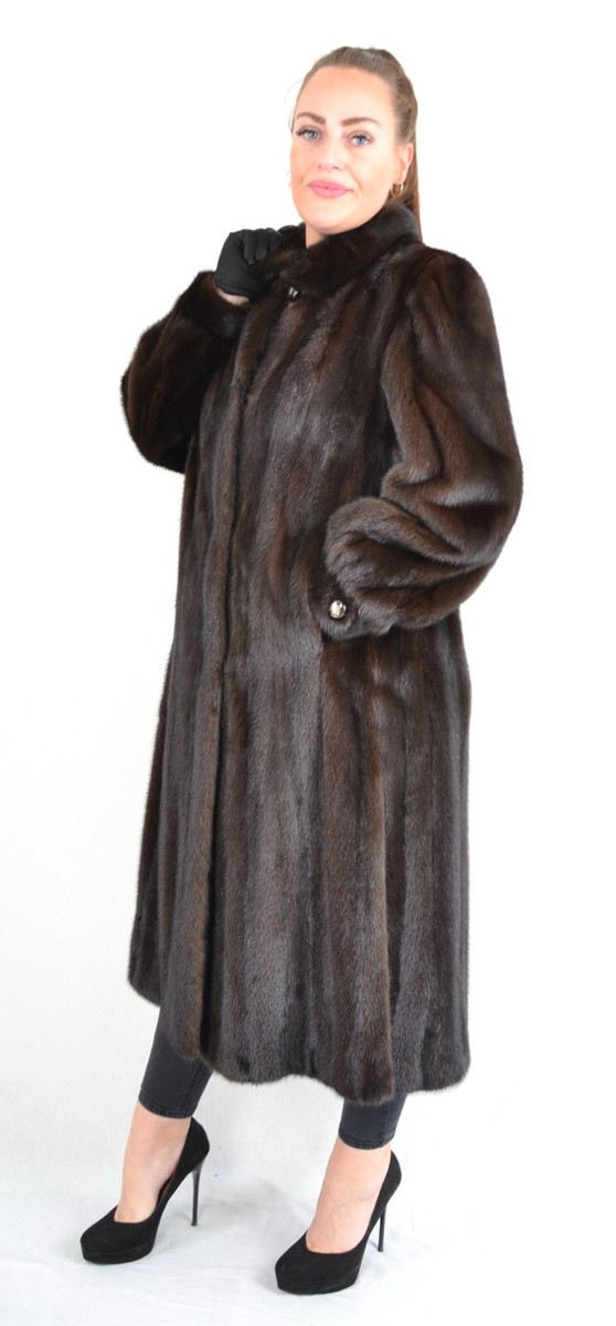 US5109 REAL SAGA MINK FUR COAT RANCH MINK JACKET SIZE XL