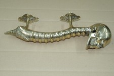 En Laiton Porte Poignée Tête de Mort Armoires Crochet Garde-Robe Portail 34 CM