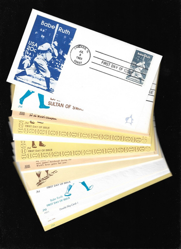 1983 BABE RUTH 1st Day Stamp Envelope Cache Lot of 200 Unused w/duplicates