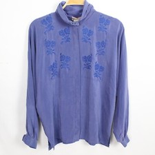 Camicia Gucci Vintage da Donna Viola in Pura Seta Taglia 44 Taglia M