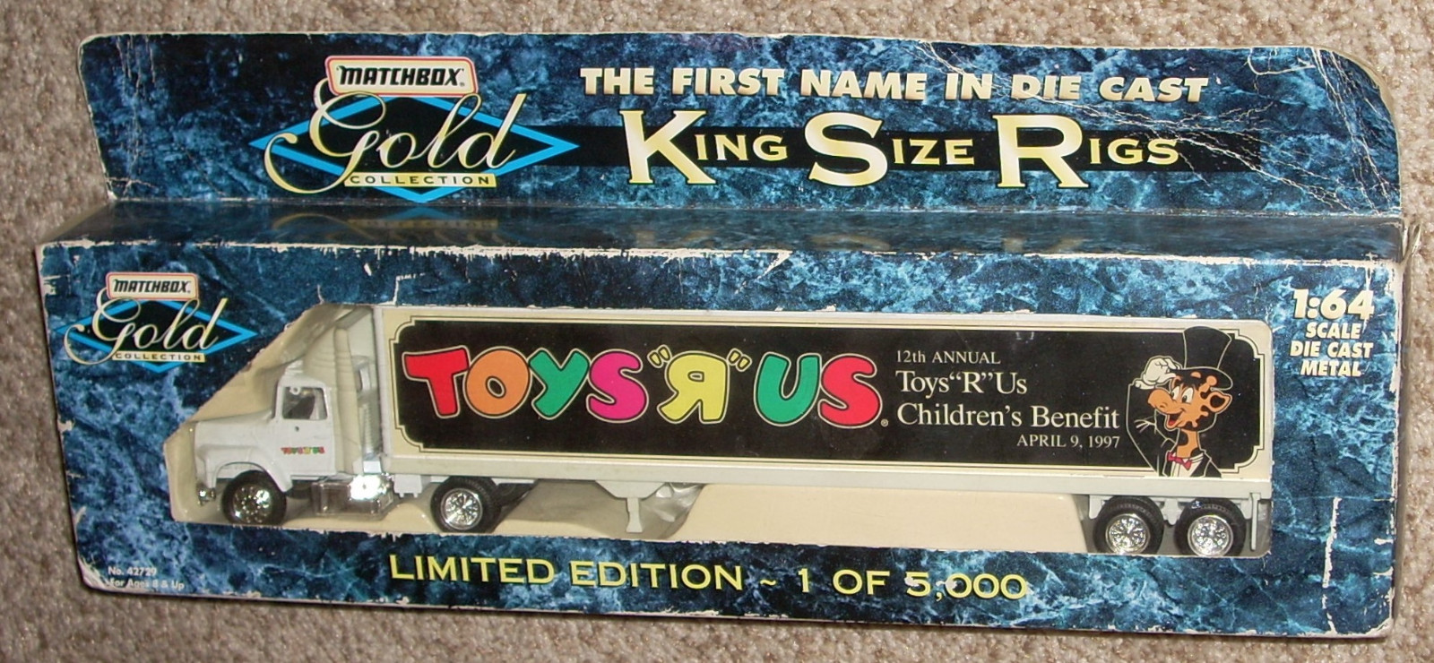Vintage 1997 MATCHBOX TOYS R US King Taille-Collection Or Geoffrey Camion Vintage 1997 MATCHBOX TOYS R US King Taille-Collection Or Geoffrey Camion