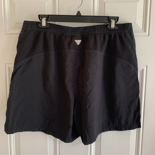 Columbia PFG Shorts Women L Black Fishing Gear Omni-Shade Outdoor Athletic Hike