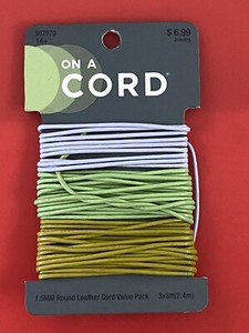 ON A CORD Carded 1.5mm LEATHER Jewelry CORD 2013