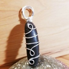 Silver Wire Wrapped Stone Pendant
