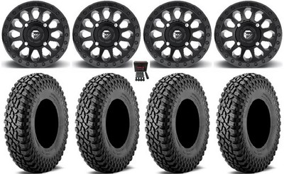 Fuel Vector 14'' Wheels Black 28'' Incursion A/T Tires Can-Am Renegade Outlander