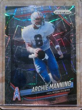 2025 Panini Prizm #166 Archie Manning Silver Lazer Prizm Houston Oilers